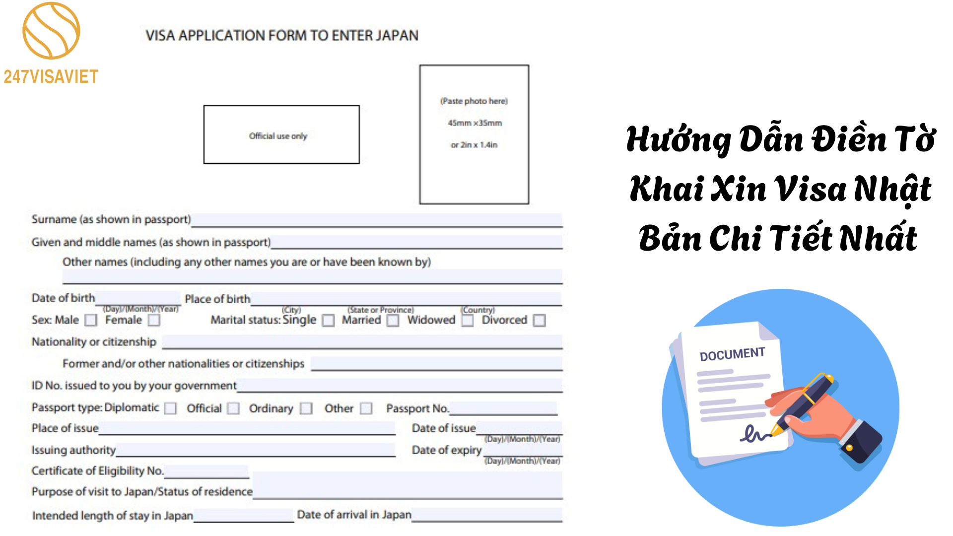 Hướng Dẫn Điền Tờ Khai Xin Visa Nhật Bản Chi Tiết Nhất 2025